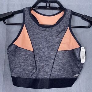 New Nwt Adore Me Sports Bra Size Medium Gray Marl Orange Removable Pads Wirefree